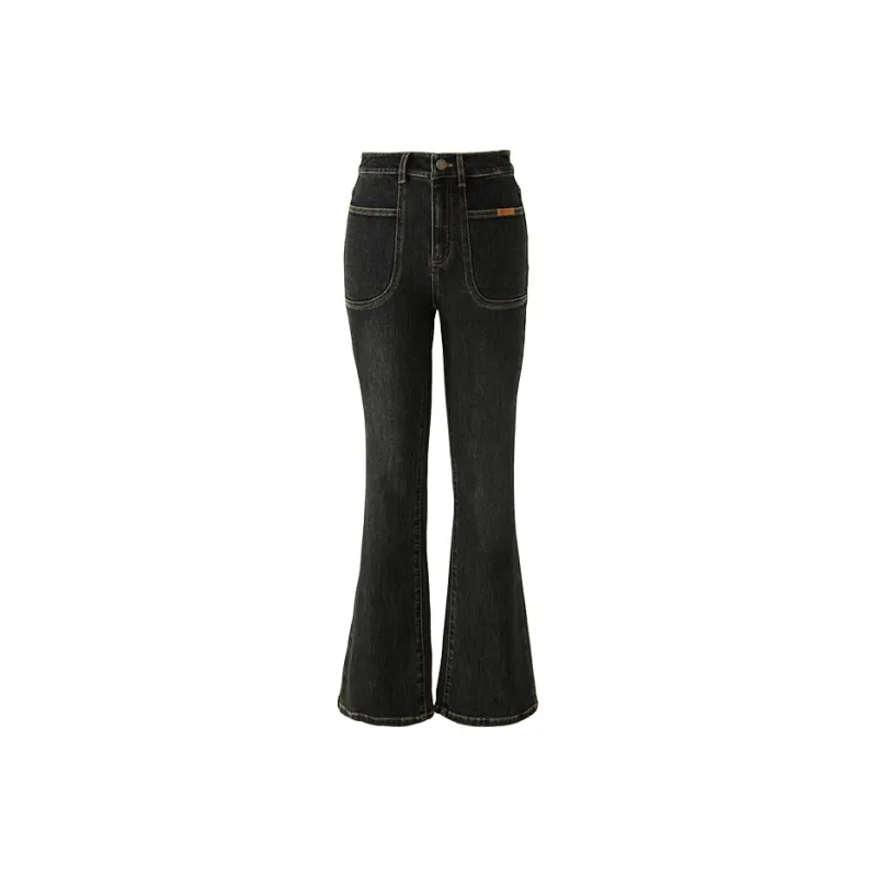 YALIDA Jeans Women's Dark Gray Blue-0