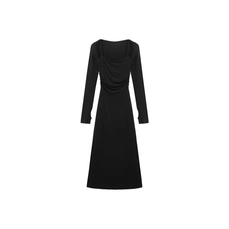 PAIN OR PLEASURE Long Sleeved Dresses Women's Black-0