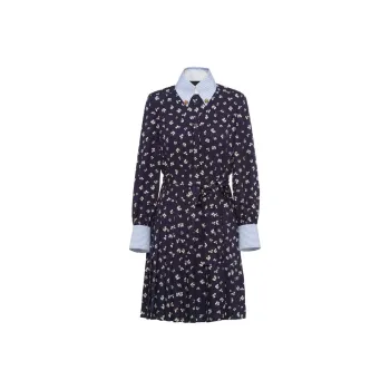 PRADA Floral-print Silk Minidress
