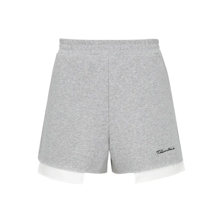 Three Quarters Casual Shorts Women's Gray-0