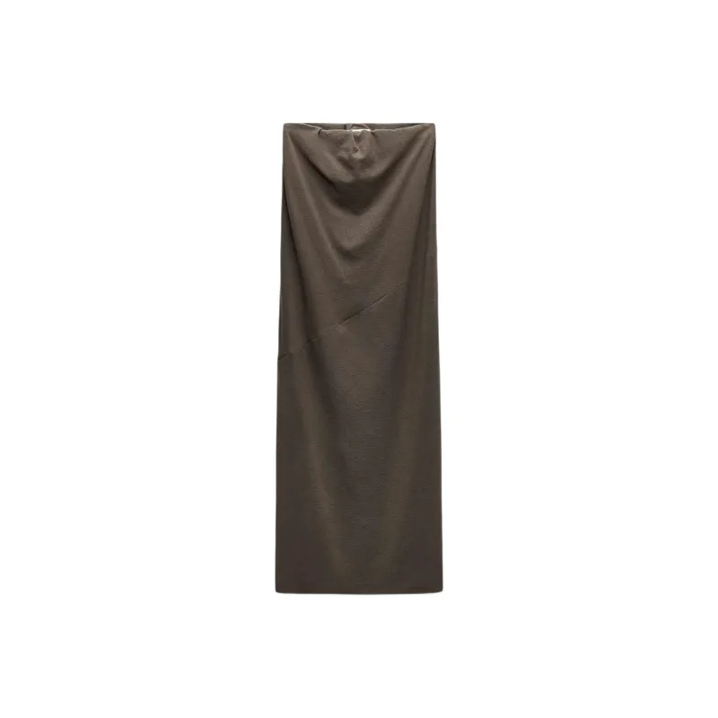 ZARA ZW Series Sleeveless Dress Women's Brown-0