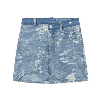 CHUU Denim Short Skirts Women's Light Denim Blue