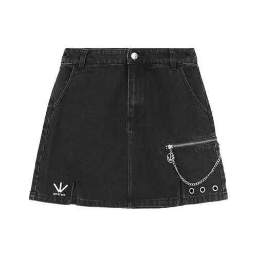 BOY BY BOY Denim Short Skirts Women's Black