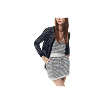 CHANEL 25P Sleeveless Dress Women's Black White
