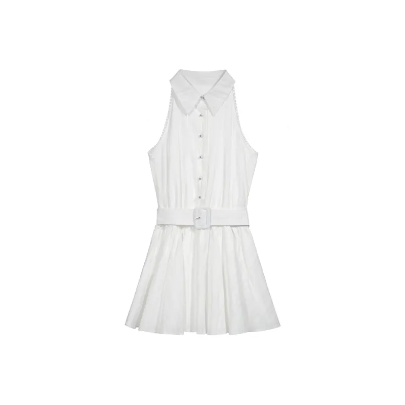 PAIN OR PLEASURE Sleeveless Dress Women's White-0