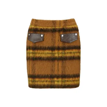 AZEPAM Casual Short Skirts Women's Yellow Camel