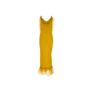 SAINT LAURENT Ruffled Sleeveless Dress