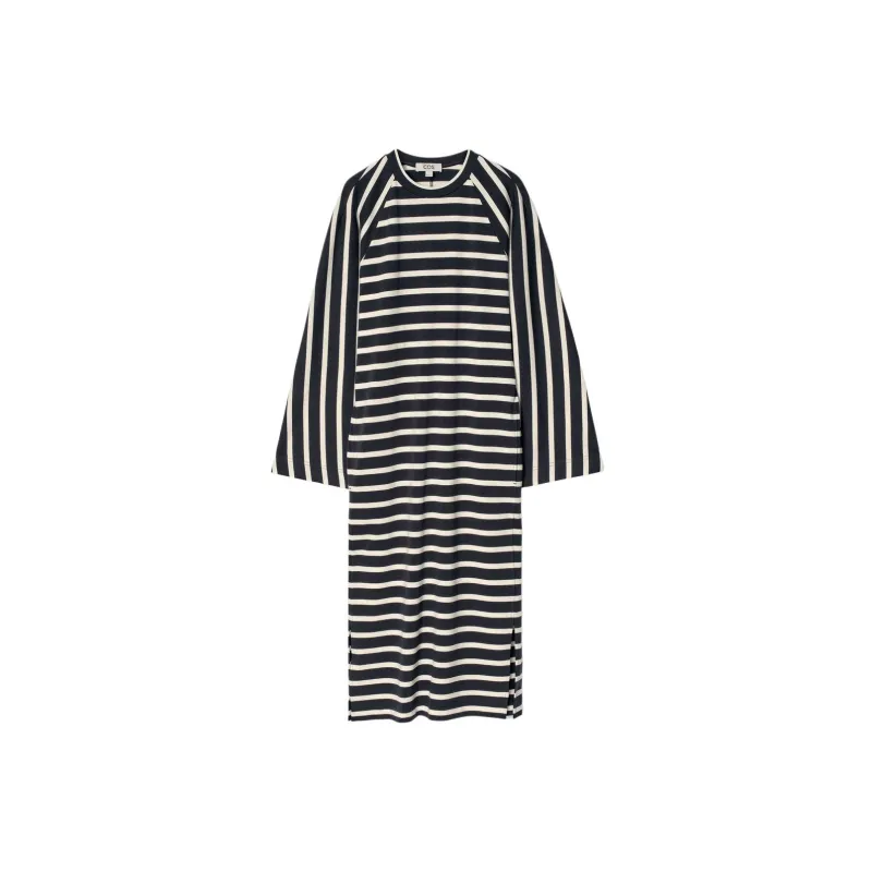 COS Long Sleeved Dresses Women's Navy Blue/Stripes-0