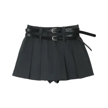 MUKOK Casual Short Skirts Women's Gray Green