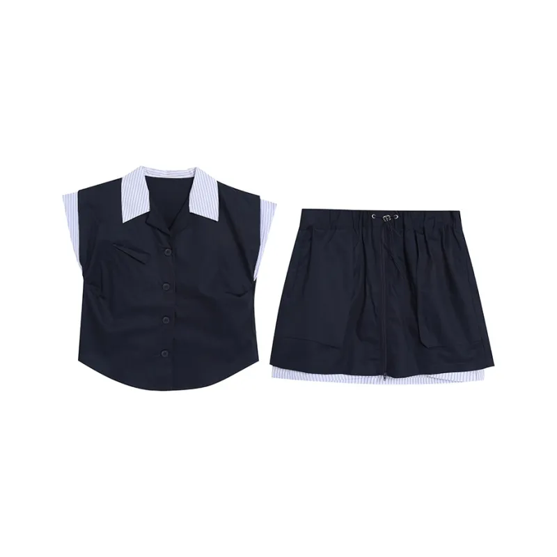 PZHK Two Piece Skirt Sets Women's-0