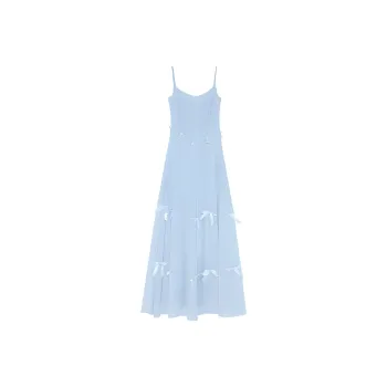 Rose Slip Dresses Women's Blue