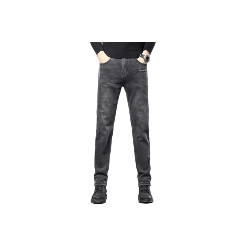 ERMANNO FIRENZE Kristallverzierte Jeans Blau