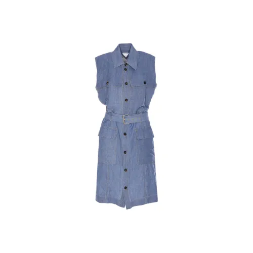 Bottega Veneta SS25 Sleeveless Dress Women's Blue