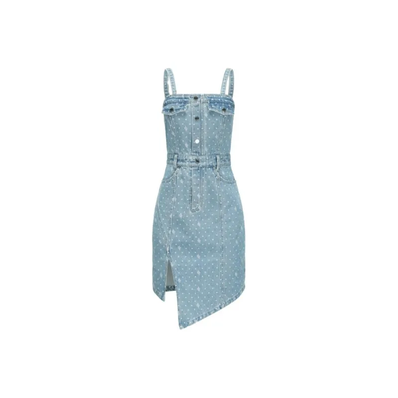 GIMING Slip Dresses Women's Blue-0