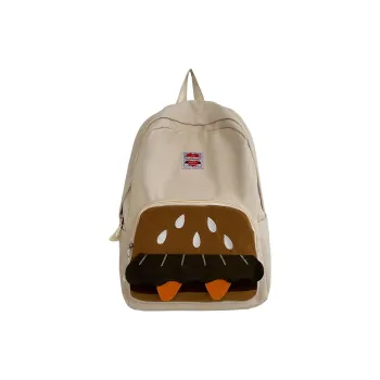 WICKBUEN Nylon Fabric Backpack Regular Unisex White/Coffee