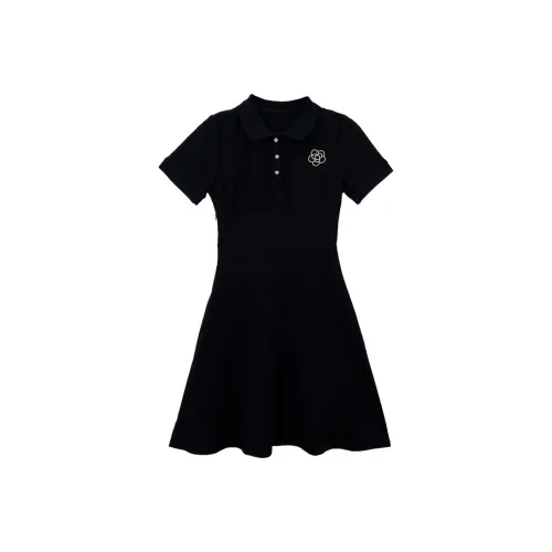 Icicofficial Short-Sleeved Dresses Women's Black [Dresses]