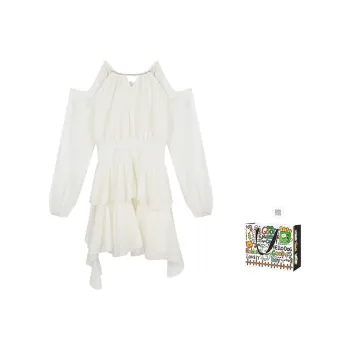 BVODE Long Sleeved Dress Women's Apricot