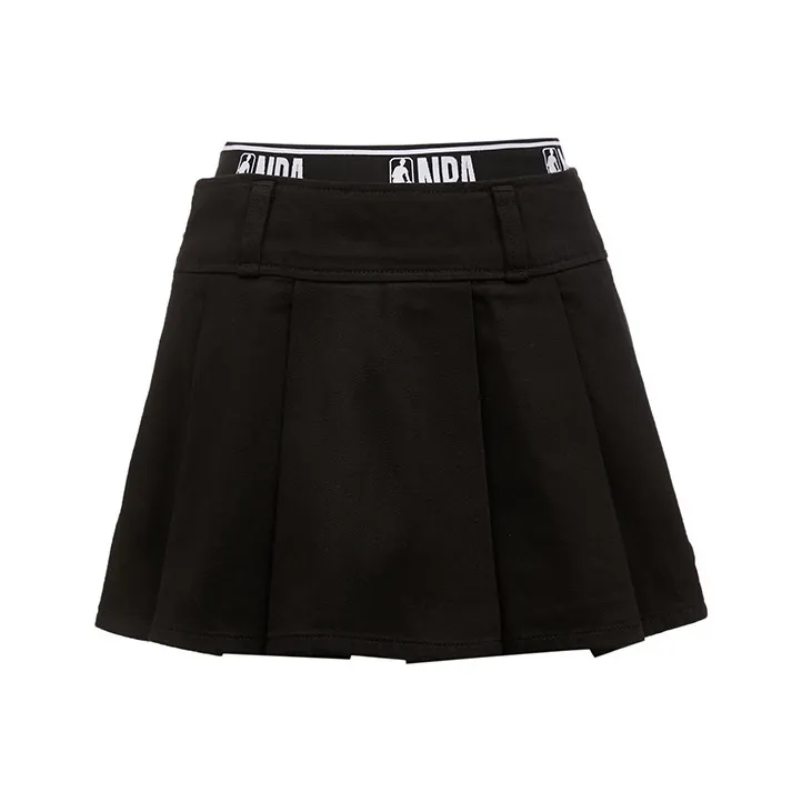 Nba X ONLY Denim Short Skirts Women's Black Denim-0