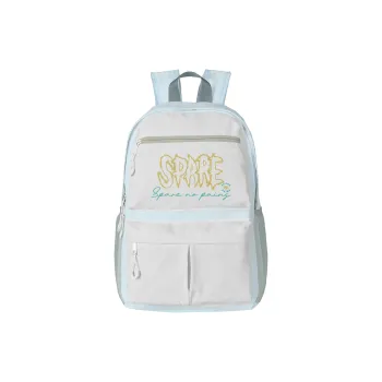 FINITE LOOP Polyester Backpack Unisex Pearl White