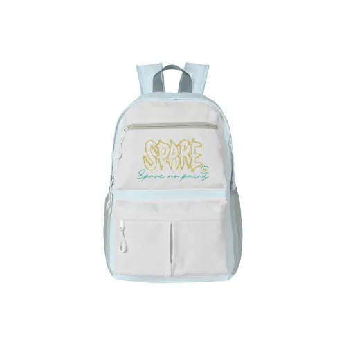 FINITE LOOP Polyester Backpack Unisex Pearl White