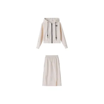 Huagaa Skirt Set Women's Beige Apricot