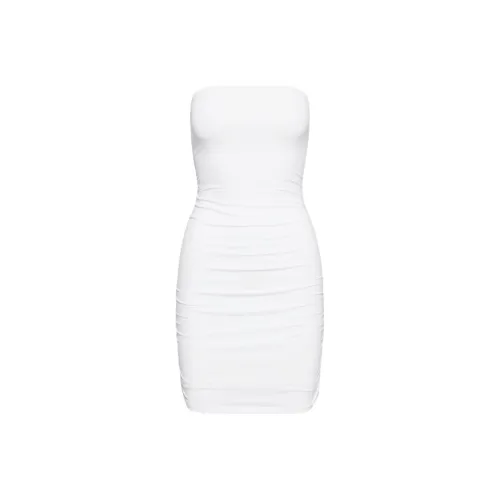 ARITZIA Contour Contour Ruched Mini Tube Dress Sleeveless Dress Women's WHITE/White
