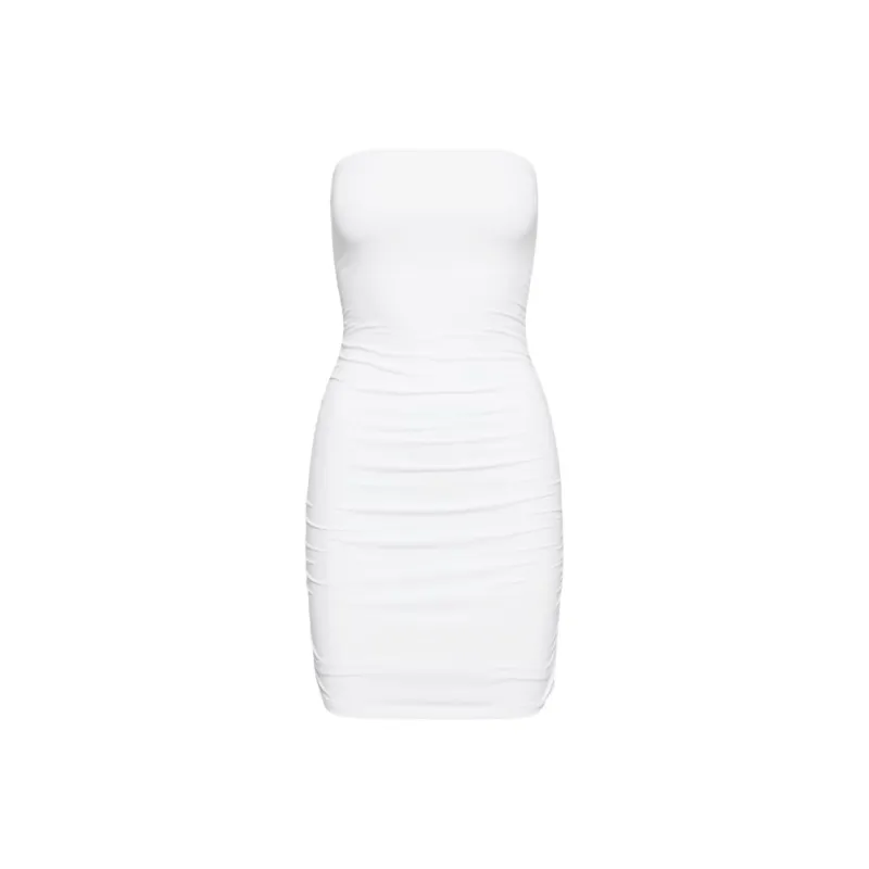 ARITZIA Contour Contour Ruched Mini Tube Dress Sleeveless Dress Women's WHITE/White-0