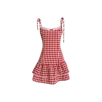 SECFLY OFFICIAL Slip Dress Women's Red