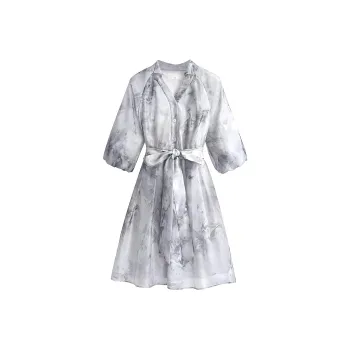 Silky Queen Long Sleeved Dresses Women's White