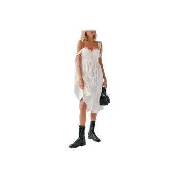 FREE PEOPLE x FOR LOVE & LEMONS Heidi Midi Dress Slip Dresses Women's Cloud Dancer/Cloud White