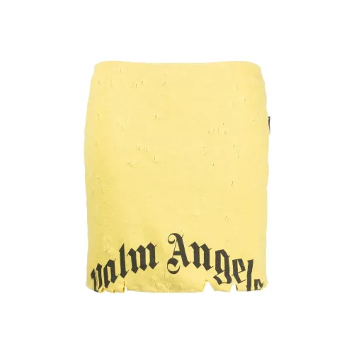 PALM ANGELS Gd Destroyed Midi Skirt Yellow/Black