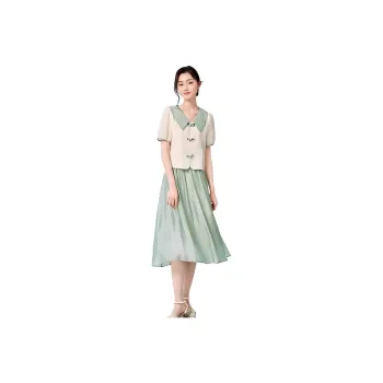 XIANGYING Skirt Set Women's Fruit Green