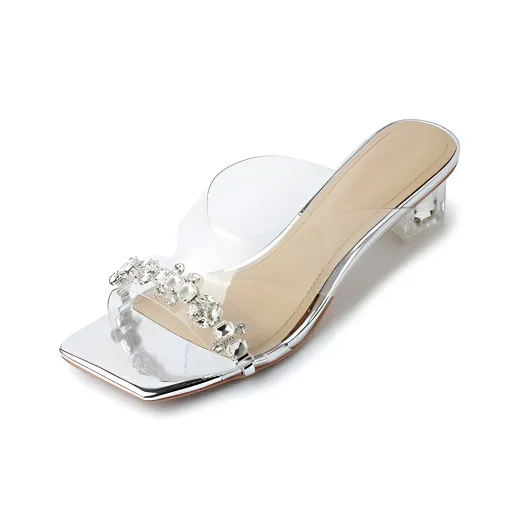 Echo&yolo Slip Resistant Slide Slippers Women's Silver-5