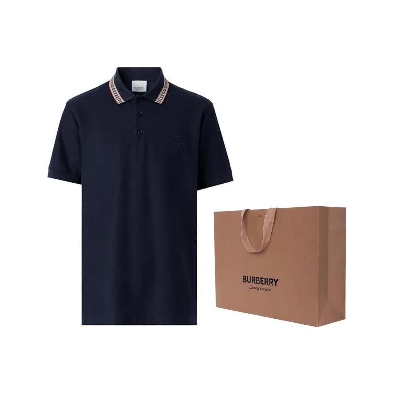 Burberry Logo Embroidered Short Sleeved Polo Shirt-5