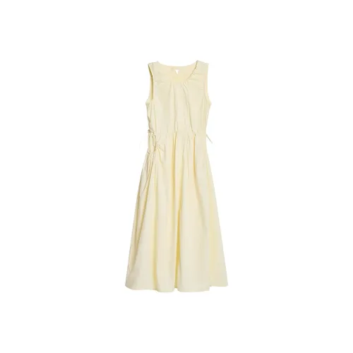 Shuhao Bai Sleeveless Dress Women's Yellow Maxi Skirts