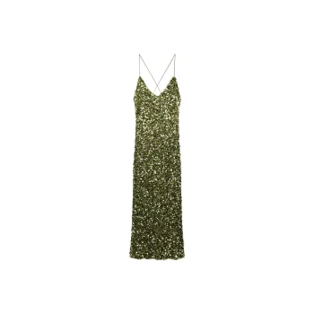 ZARA Slip Dresses Women's Green