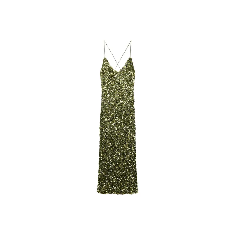 ZARA Slip Dresses Women's Green-0