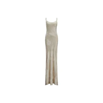 Ralph Lauren Collection Lori Floral Lamé Jacquard Evening Dress