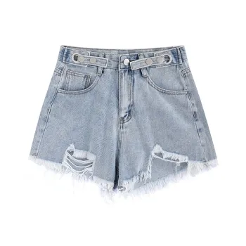 MINCOCROSEPEPPAR Denim Shorts Women's Blue