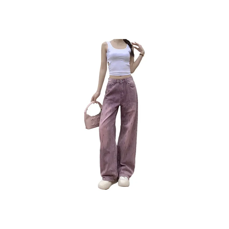 YINLEI Jeans Women's Purple-0