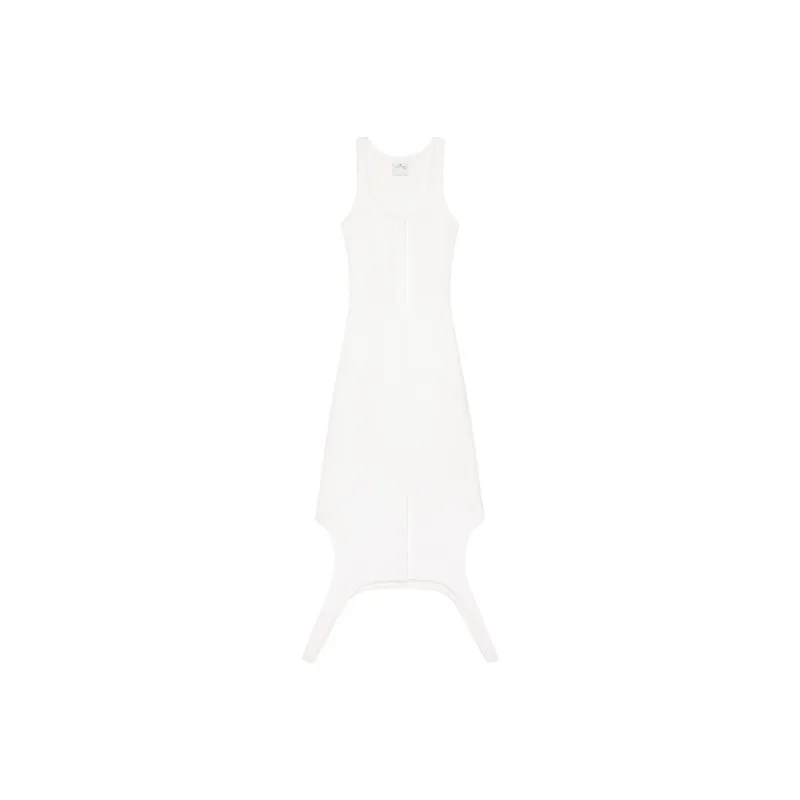 COURREGES Reversed Rib Knit Long Dress 'Heritage White'-0