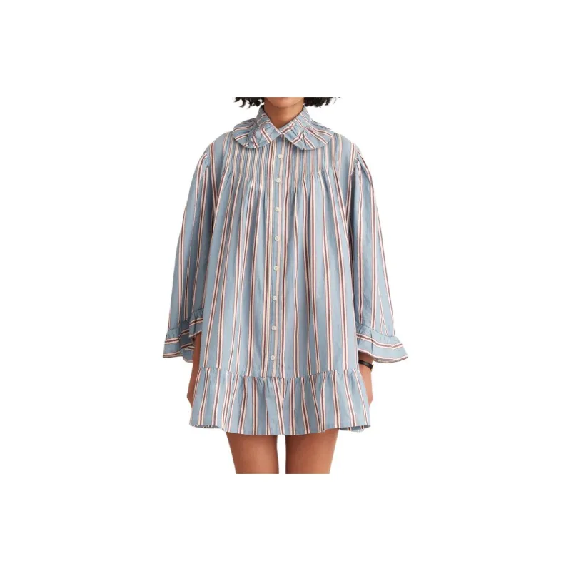 BODE Long Sleeved Dress Women's Blue-0
