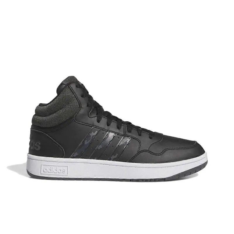 Adidas HOOPS 3.0 Anti Slip Wear Resistant Mid Top Skateboard Shoes Men's Black-1