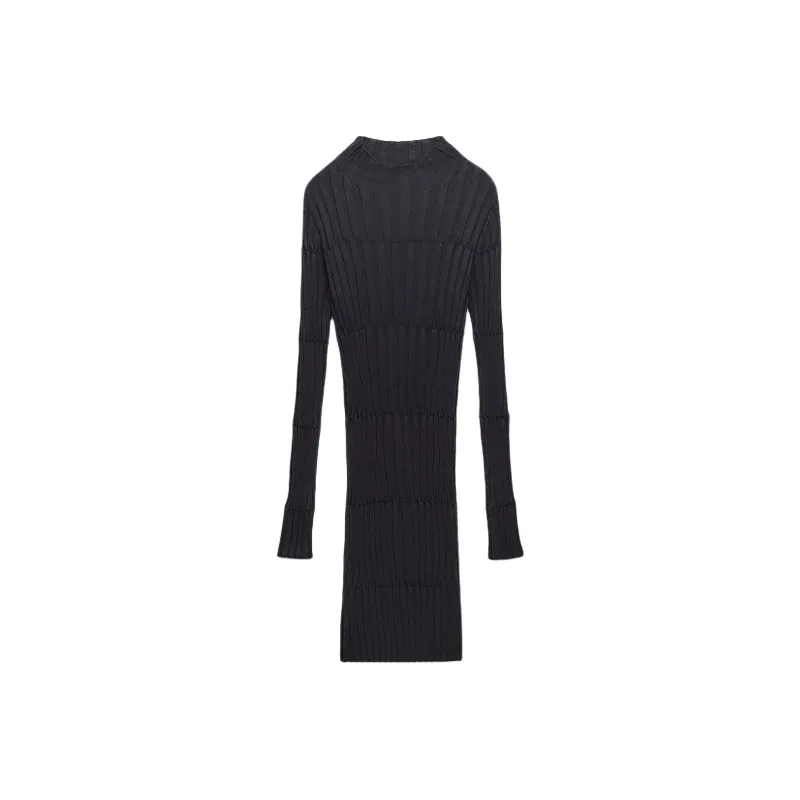 ZARA Long Sleeved Dress Women's Dark Gray-0