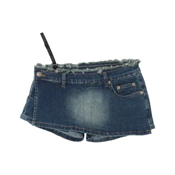 MIMOSA CHUR Denim Short Skirts Women's Blue