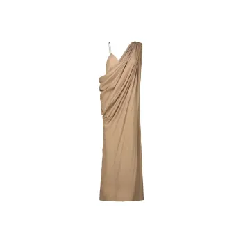 KHAITE Taj Asymmetric Chiffon Maxi Dress