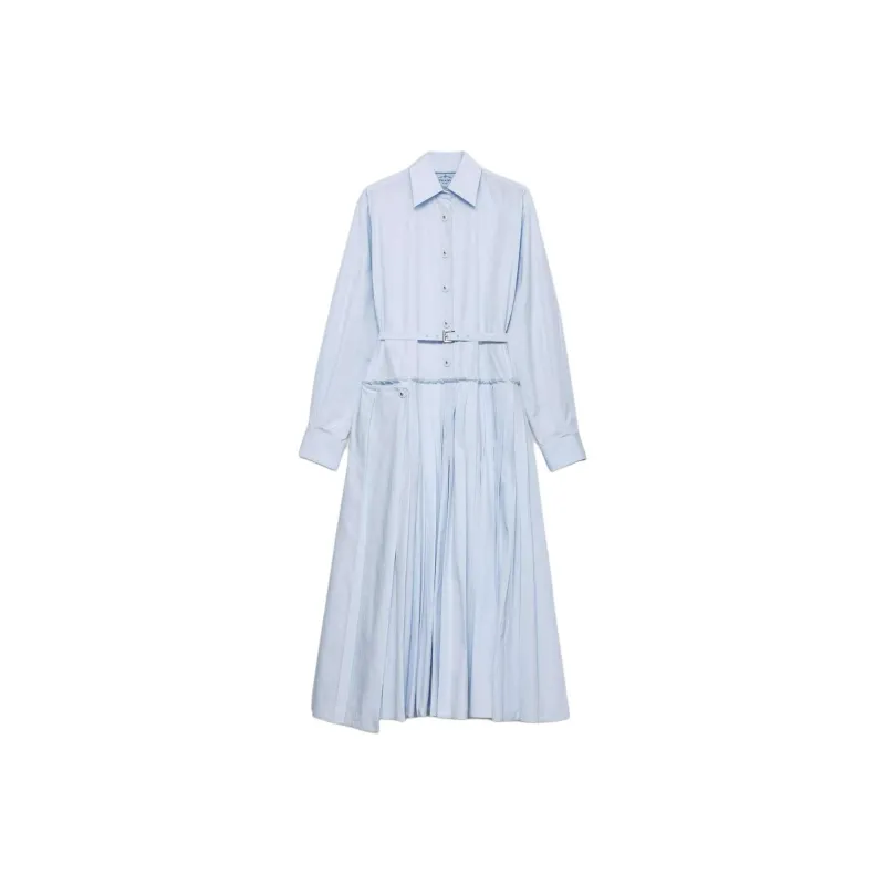 PRADA Pleated Poplin Dress-0