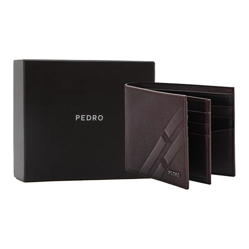 PEDRO Cow Leather Wallet Men's Black/Dark Umber-5