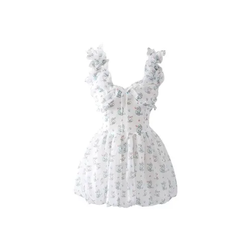 POPO.INFO Slip Dress Women's Kitten Print