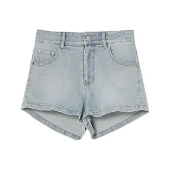 A head of Agua Denim Shorts Women's Light Blue
